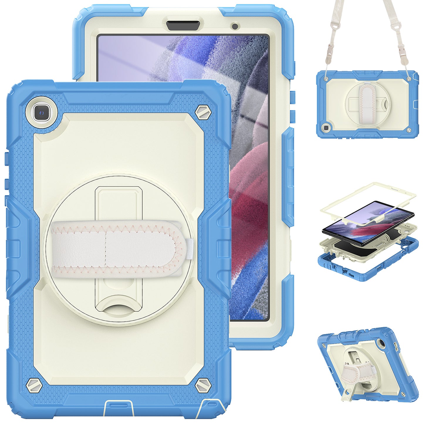 Tough Strap Galaxy Tab A7 Lite Shockproof Case Built-in Screen Protector