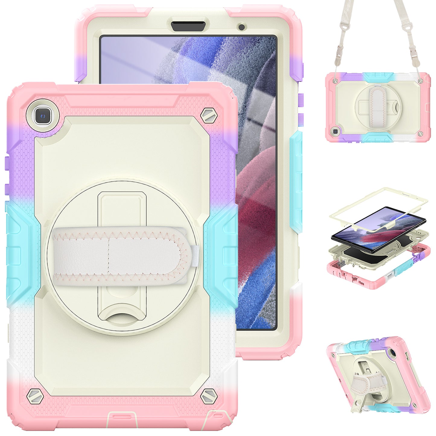 Tough Strap Galaxy Tab A7 Lite Shockproof Case Built-in Screen Protector