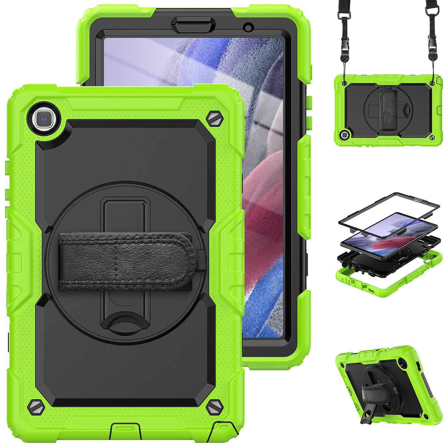 Tough Strap Galaxy Tab A7 Lite Shockproof Case Built-in Screen Protector