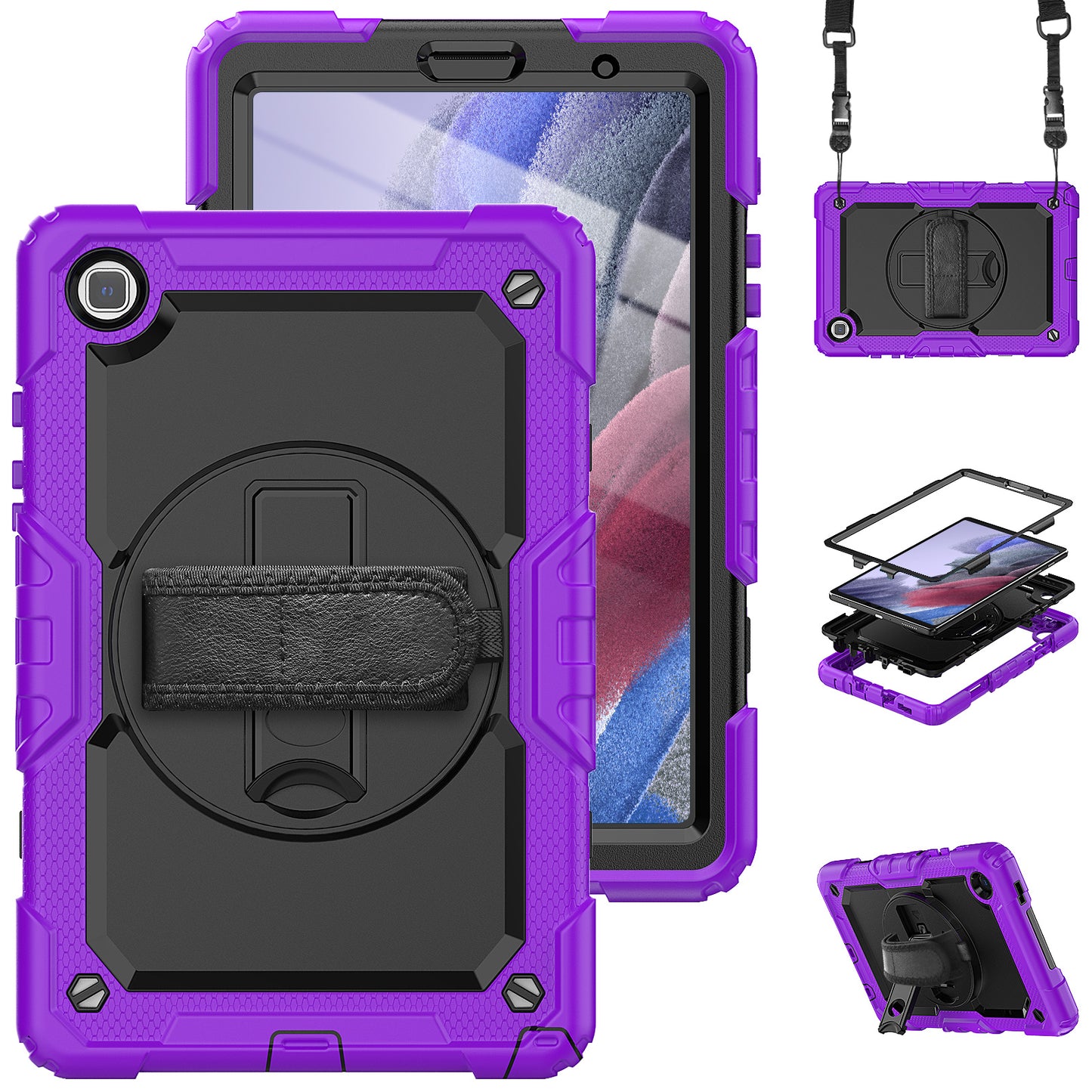 Tough Strap Galaxy Tab A7 Lite Shockproof Case Built-in Screen Protector