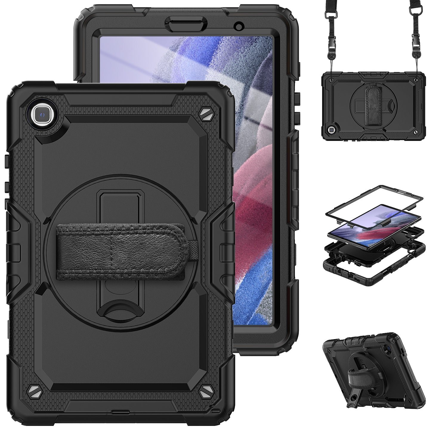 Tough Strap Galaxy Tab A7 Lite Shockproof Case Built-in Screen Protector