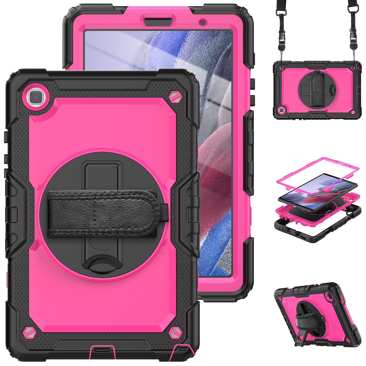 Tough Strap Galaxy Tab A7 Lite Shockproof Case Built-in Screen Protector