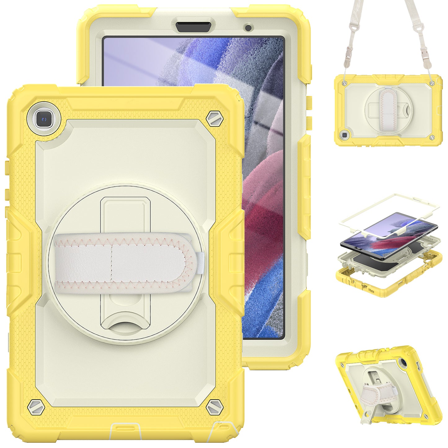Tough Strap Galaxy Tab A7 Lite Shockproof Case Built-in Screen Protector