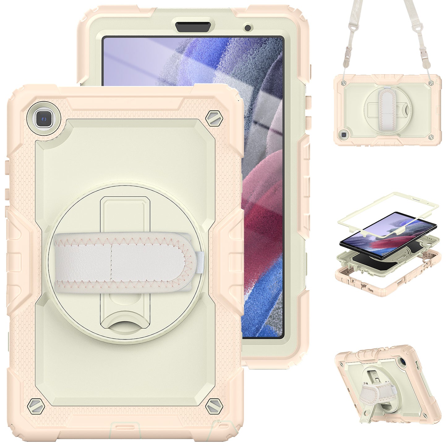 Tough Strap Galaxy Tab A7 Lite Shockproof Case Built-in Screen Protector