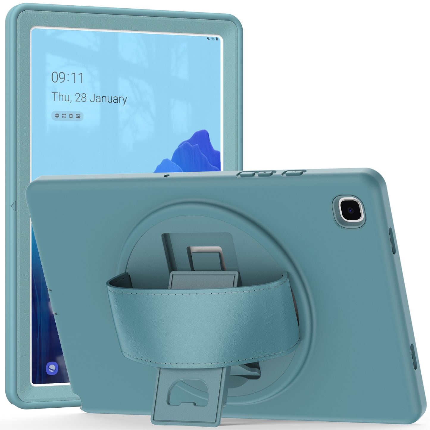 Spider-Man Galaxy Tab A7 Case Genuine Leather 360 Hand Holder Shock Absorption