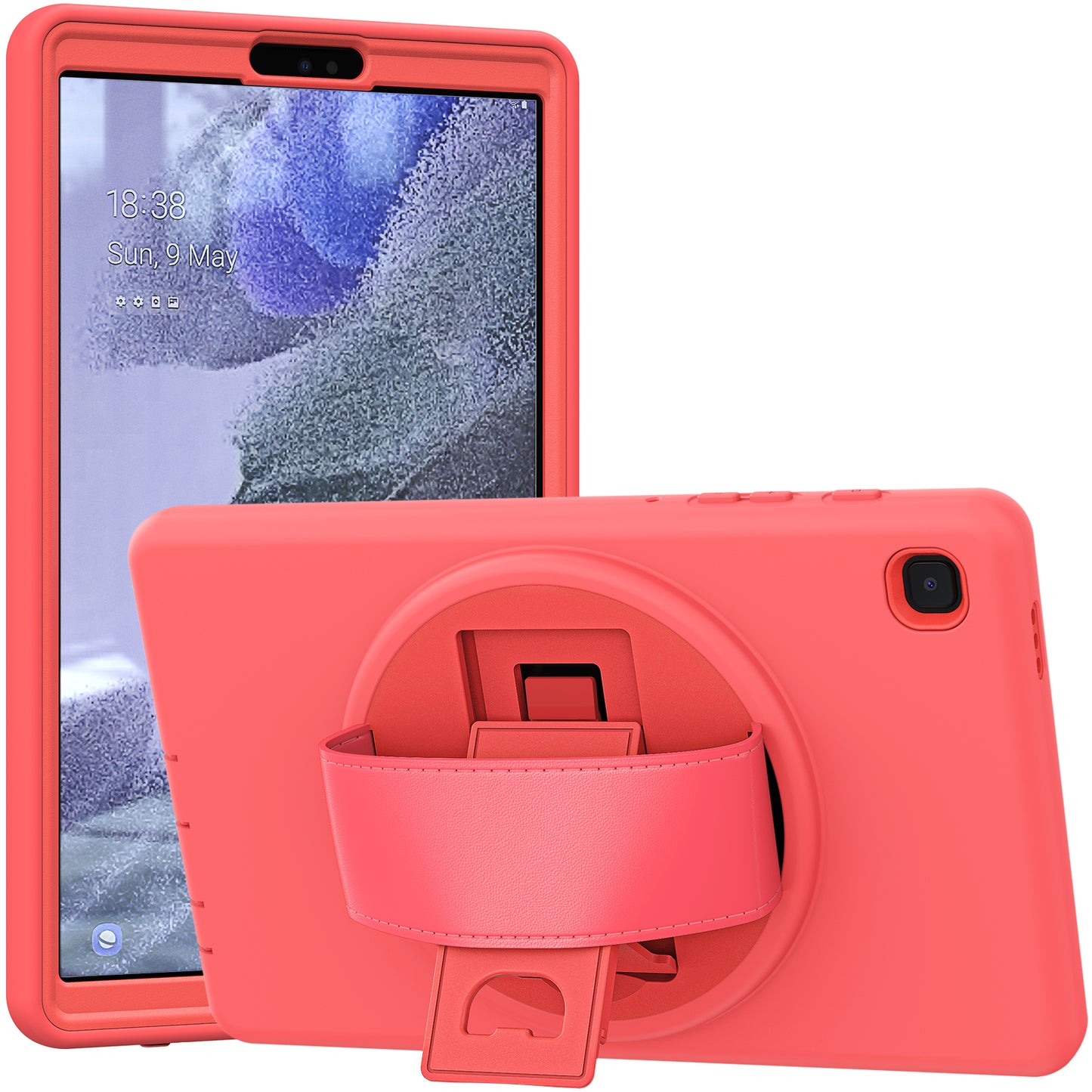 Spider-Man Galaxy Tab A7 Lite Case Genuine Leather 360 Hand Holder Shock Absorption