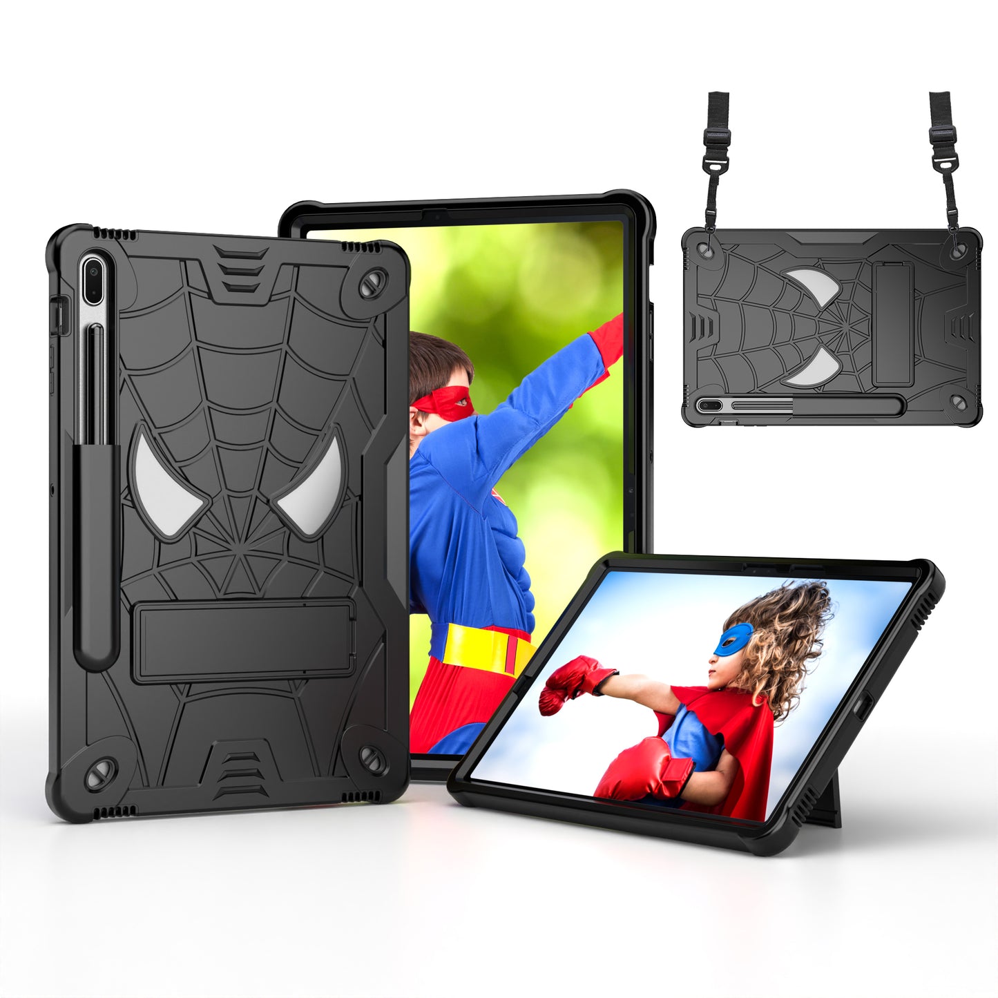 Spider-Man Galaxy Tab S8+ Shockproof Case Rugged Detachable Shoulder Strap