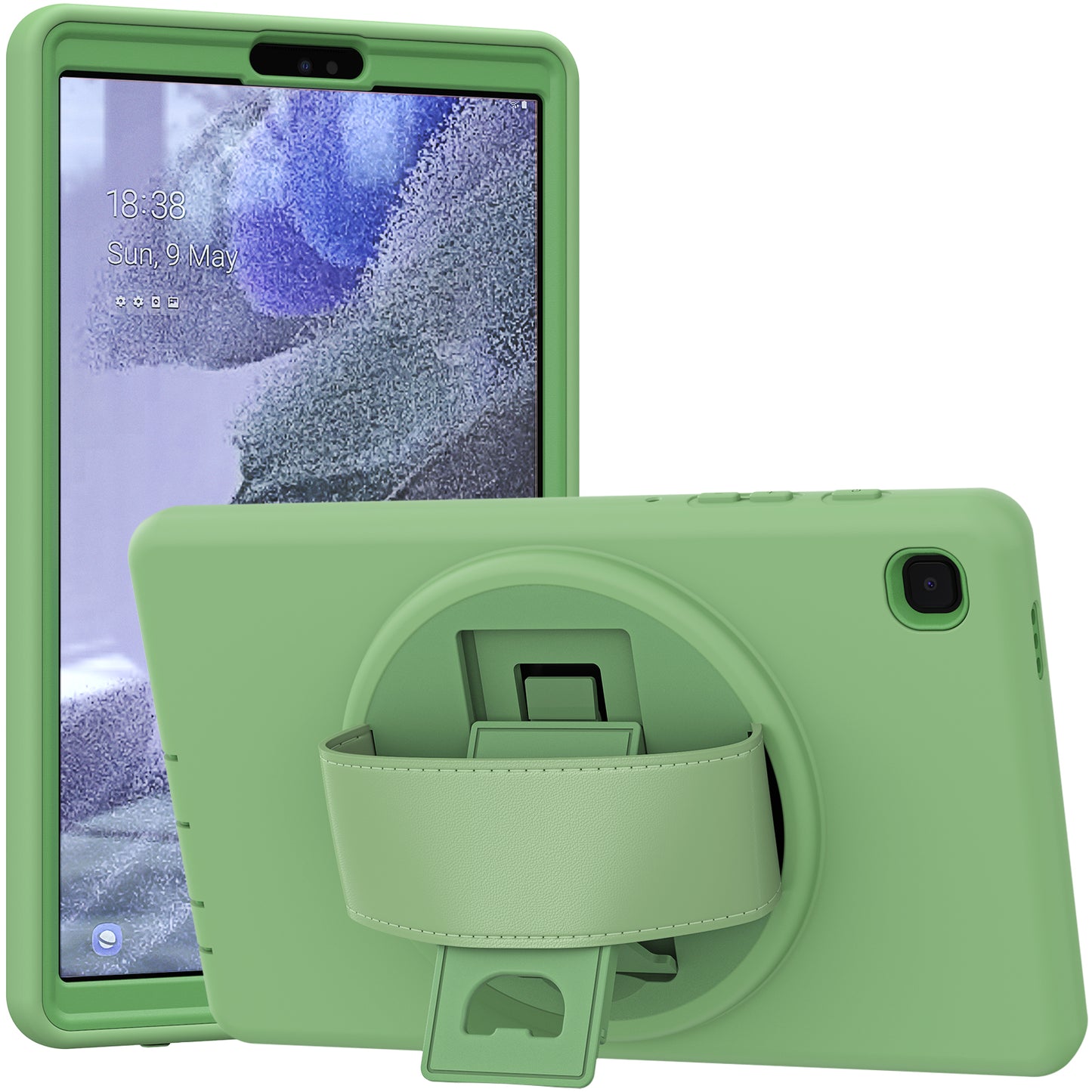 Spider-Man Galaxy Tab A7 Lite Case Genuine Leather 360 Hand Holder Shock Absorption