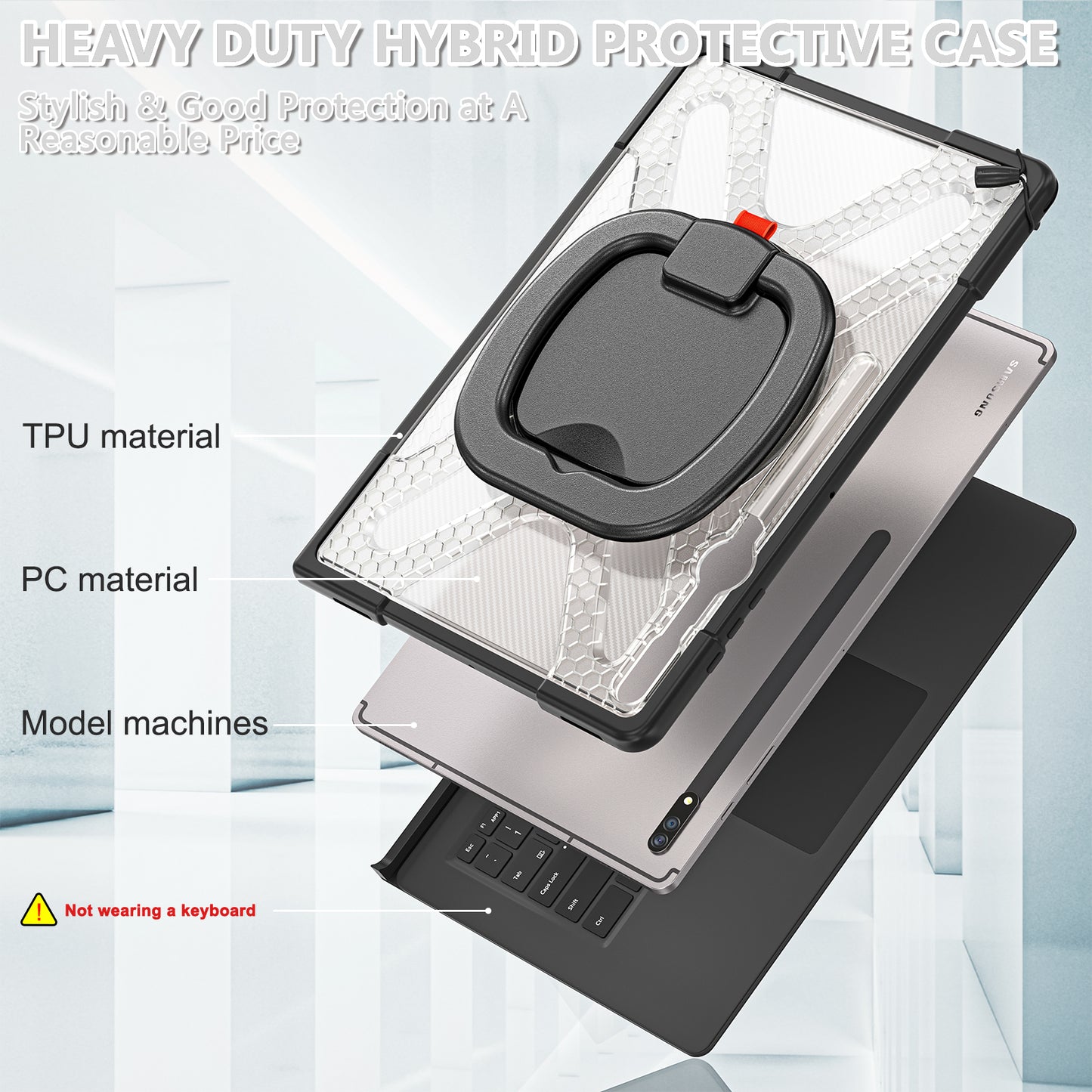 Jacket Beer Galaxy Tab S8 Ultra Case Heavy Duty Hybrid Rotatable Folding Handle Grip