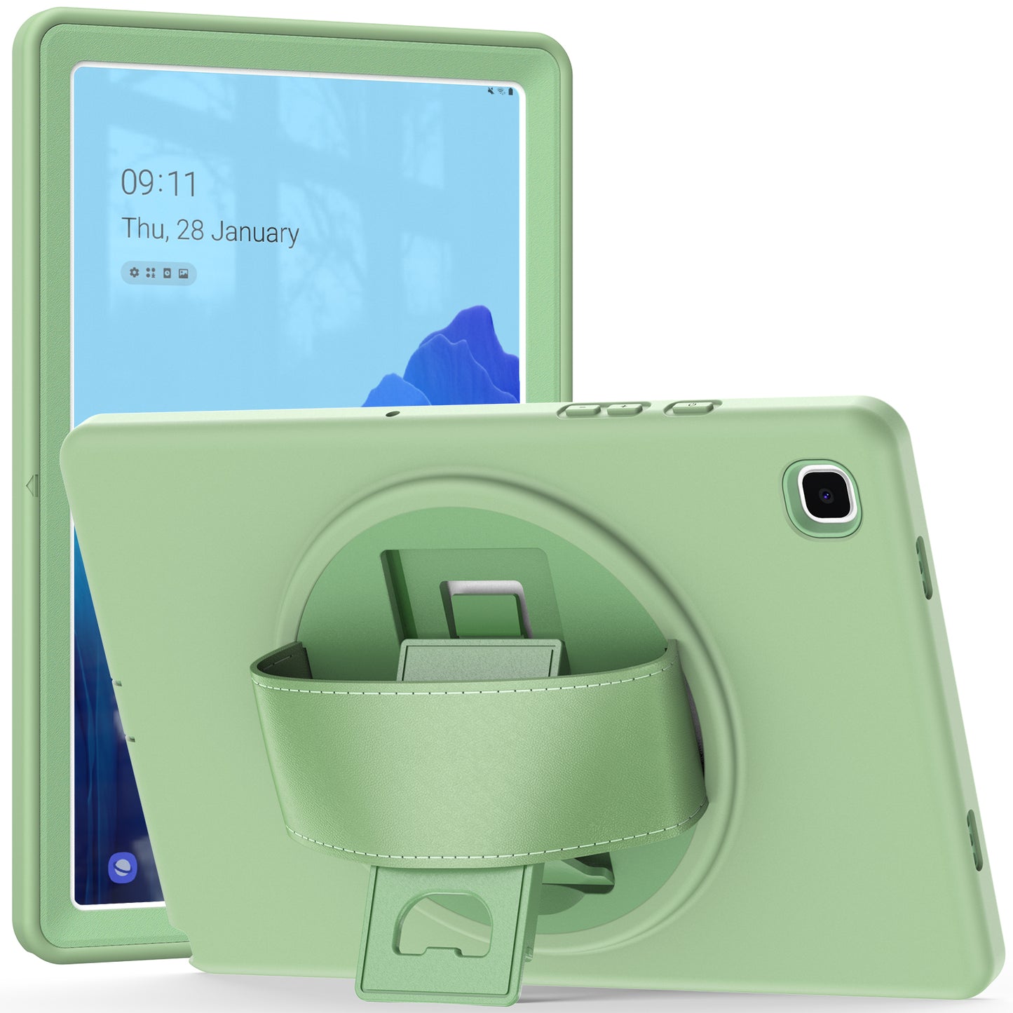 Spider-Man Galaxy Tab A7 Case Genuine Leather 360 Hand Holder Shock Absorption