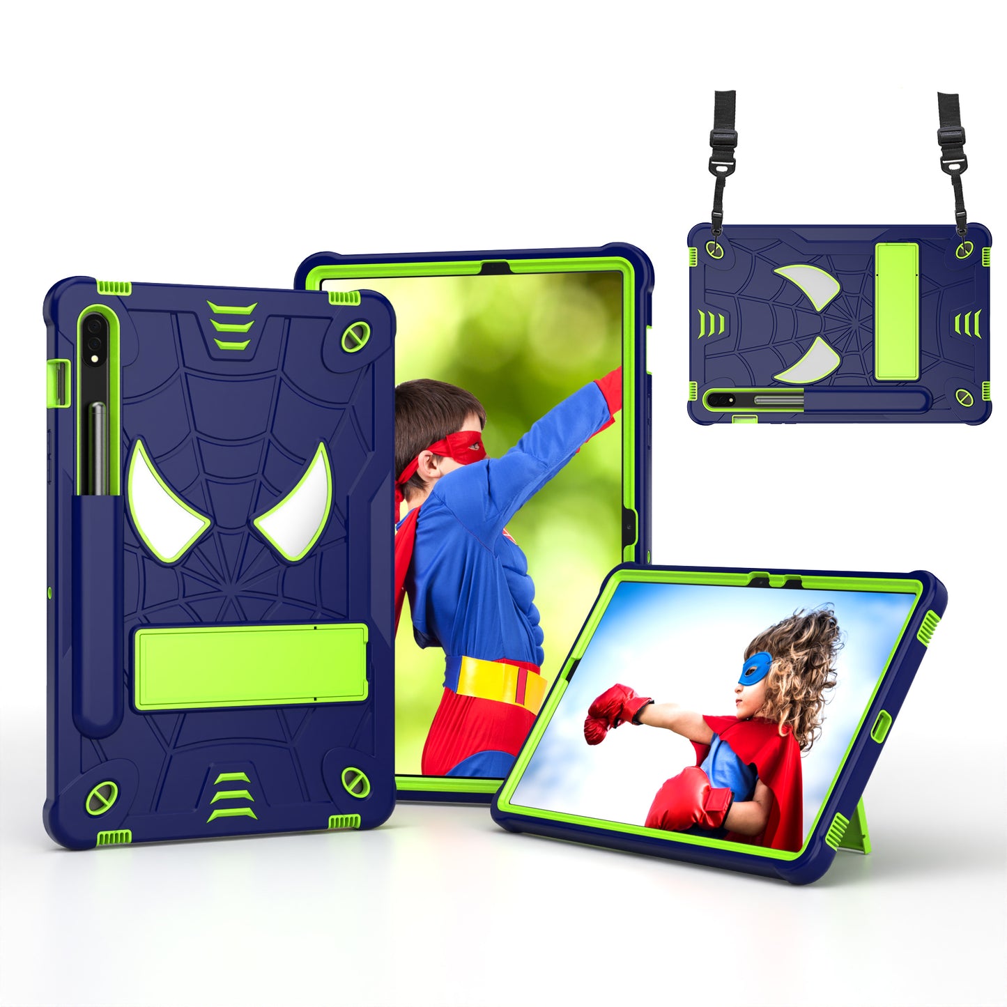 Spider-Man Galaxy Tab S8 Shockproof Case Rugged Detachable Shoulder Strap