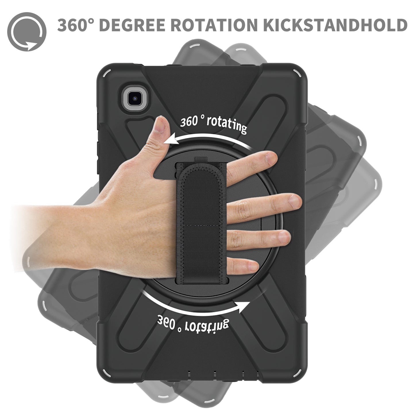 Pirate King Galaxy Tab A7 Lite Case 360 Rotating Stand Hand Holder Shoulder Strap