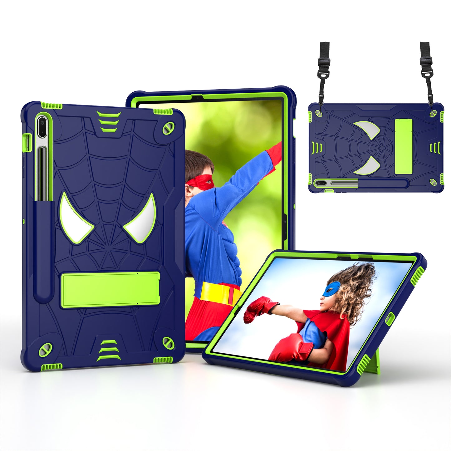 Spider-Man Galaxy Tab S8+ Shockproof Case Rugged Detachable Shoulder Strap