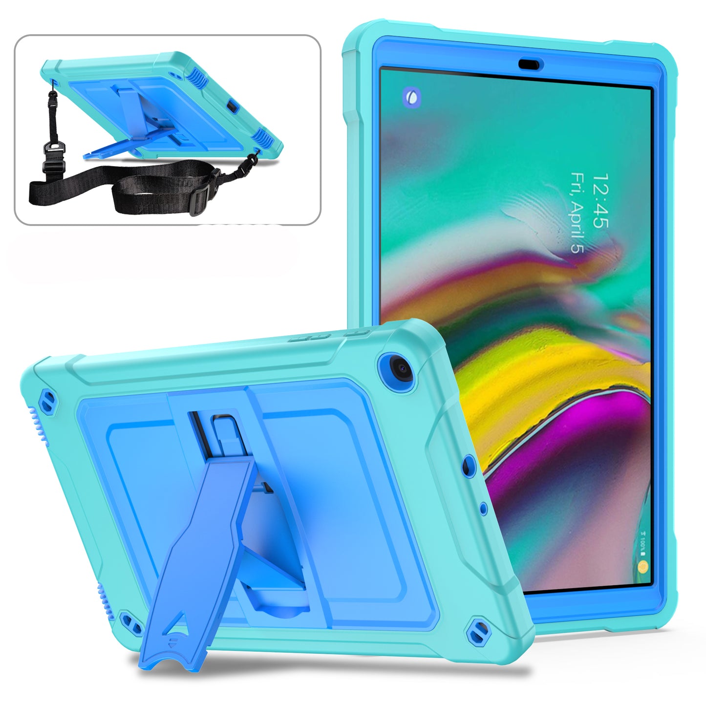 Square Super Galaxy Tab A 10.1 (2019) Shockproof Case Heavy Duty Protection
