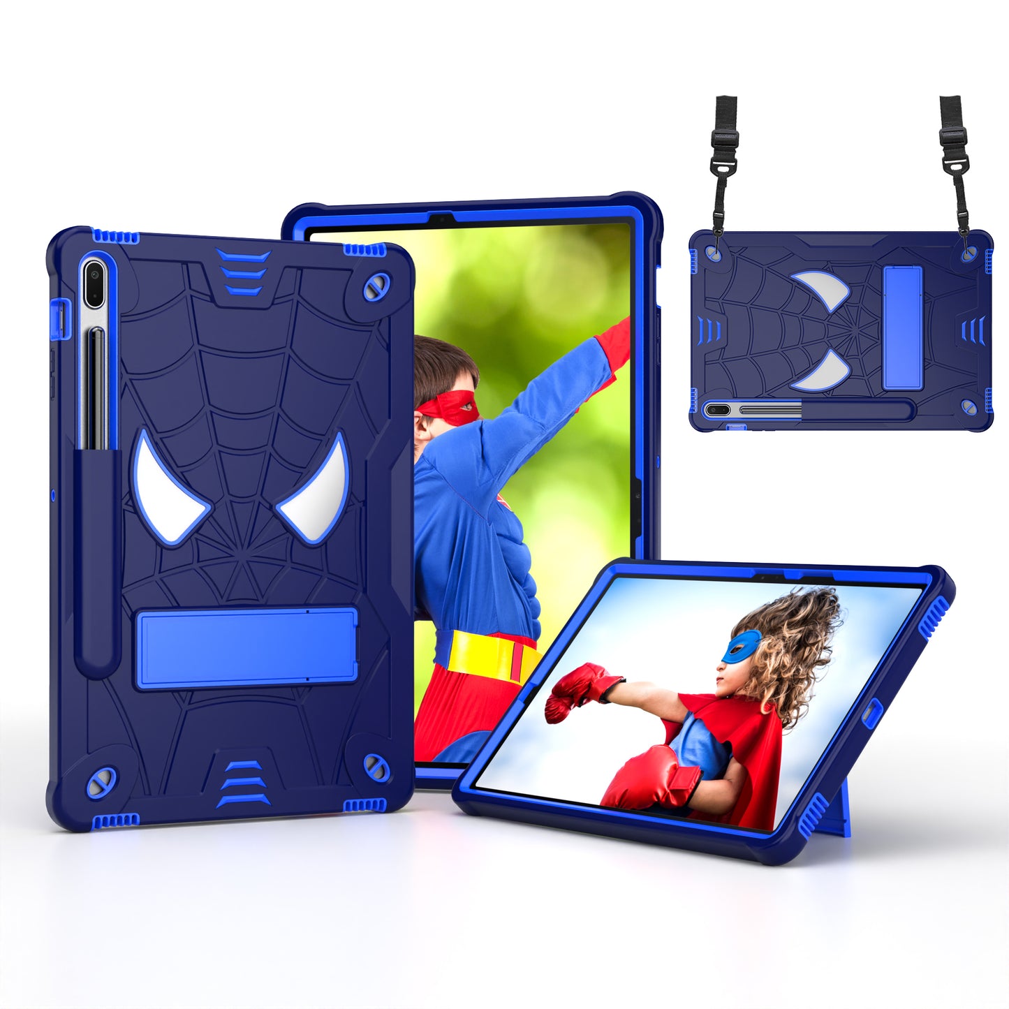 Spider-Man Galaxy Tab S8+ Shockproof Case Rugged Detachable Shoulder Strap