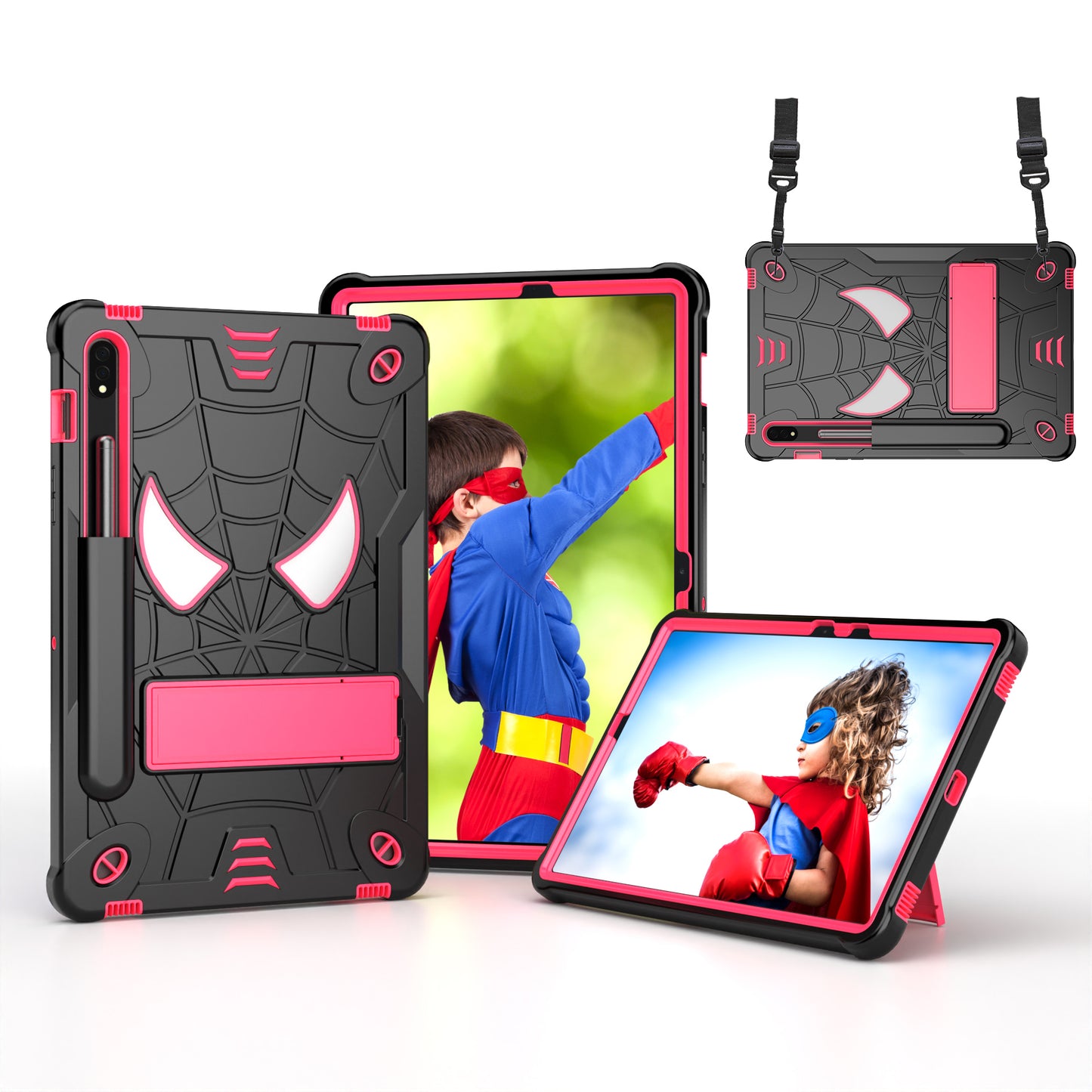 Spider-Man Galaxy Tab S8 Shockproof Case Rugged Detachable Shoulder Strap