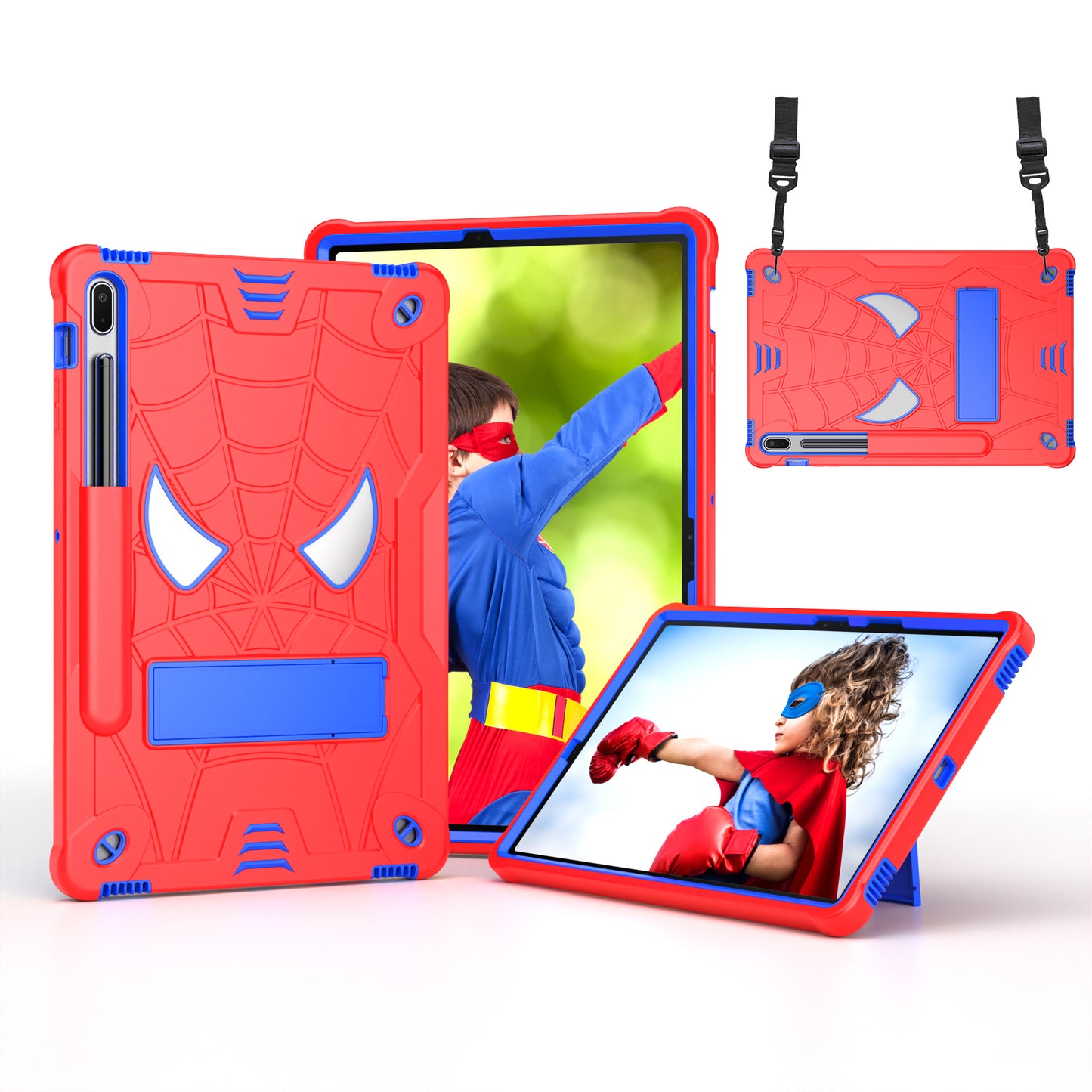 Spider-Man Galaxy Tab S8+ Shockproof Case Rugged Detachable Shoulder Strap
