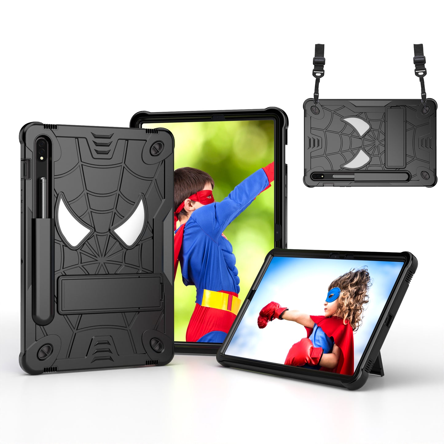 Spider-Man Galaxy Tab S8 Shockproof Case Rugged Detachable Shoulder Strap