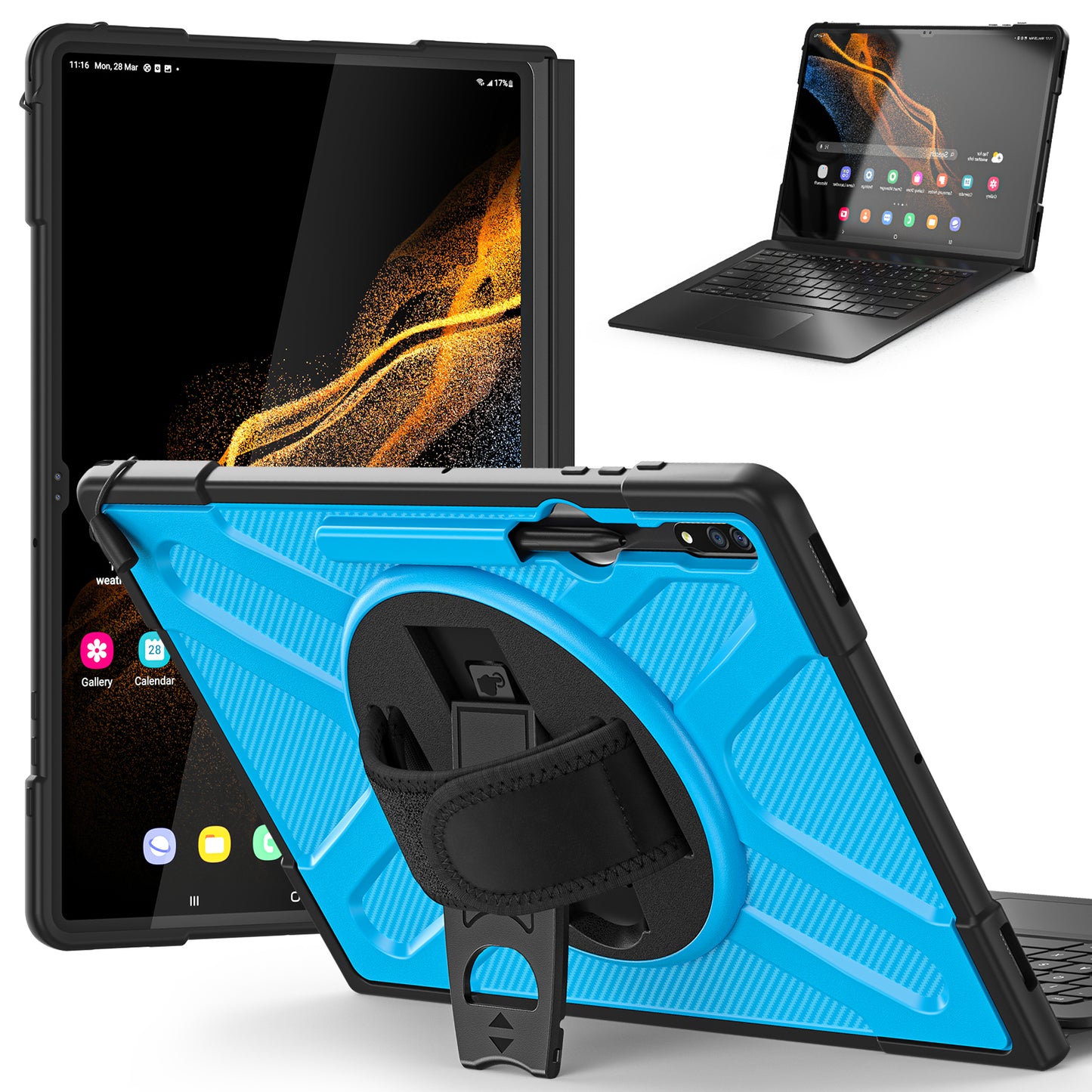 Jacket Beer Galaxy Tab S8 Ultra Case Light Textur Multi Angle Protection Stable Stand