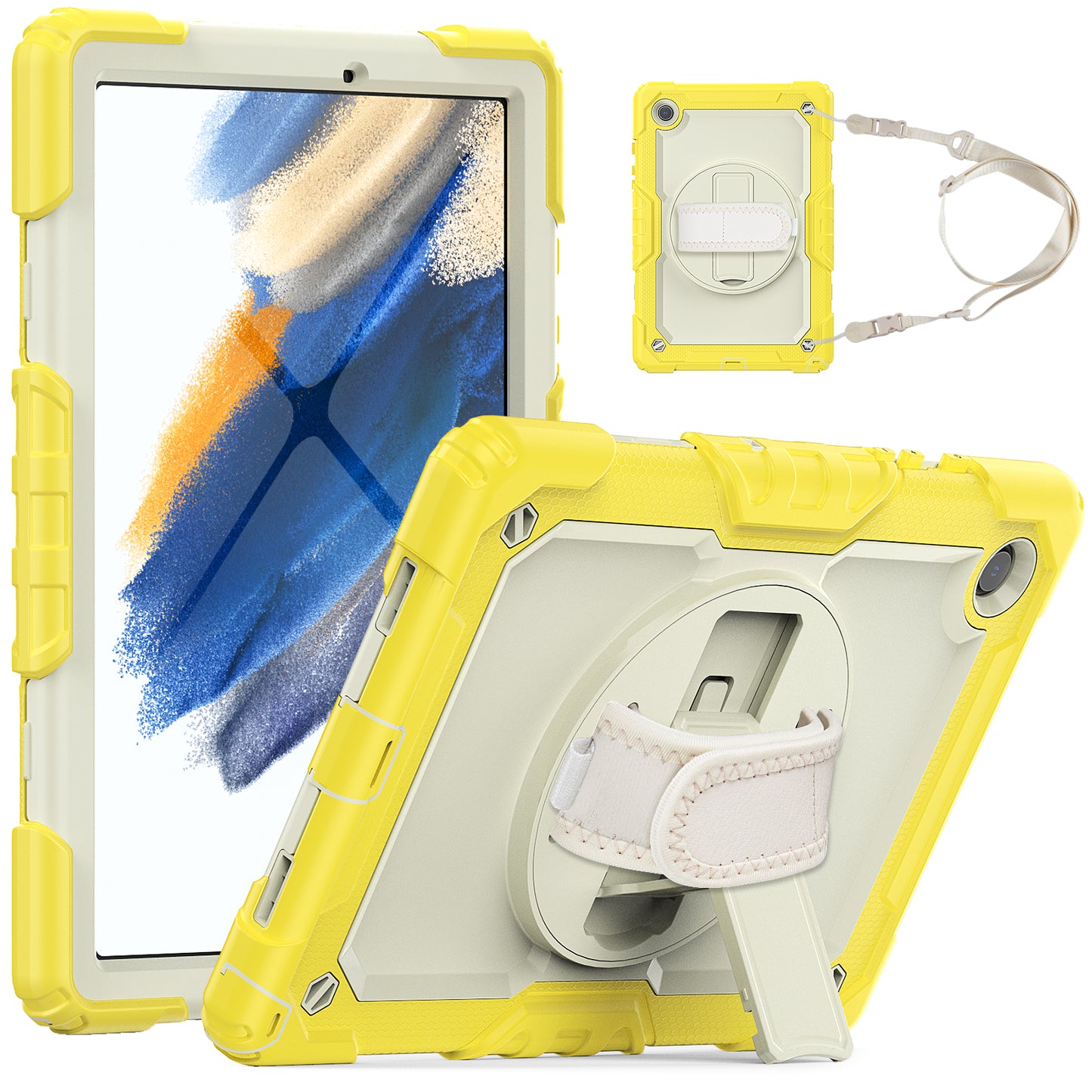Tough Strap Galaxy Tab A8 Shockproof Case Multi-functional Built-in Screen Protector