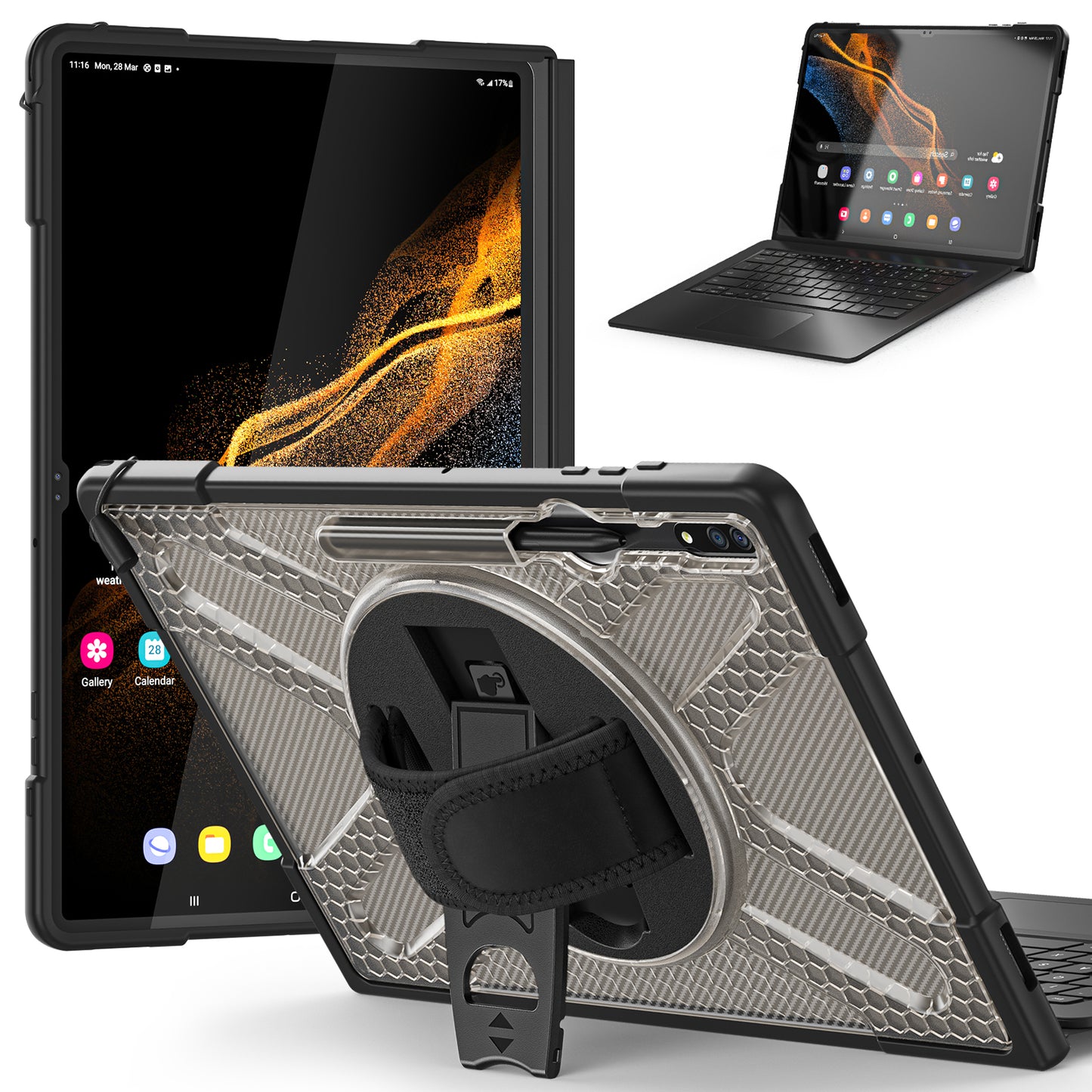 Jacket Beer Galaxy Tab S8 Ultra Case Light Textur Multi Angle Protection Stable Stand