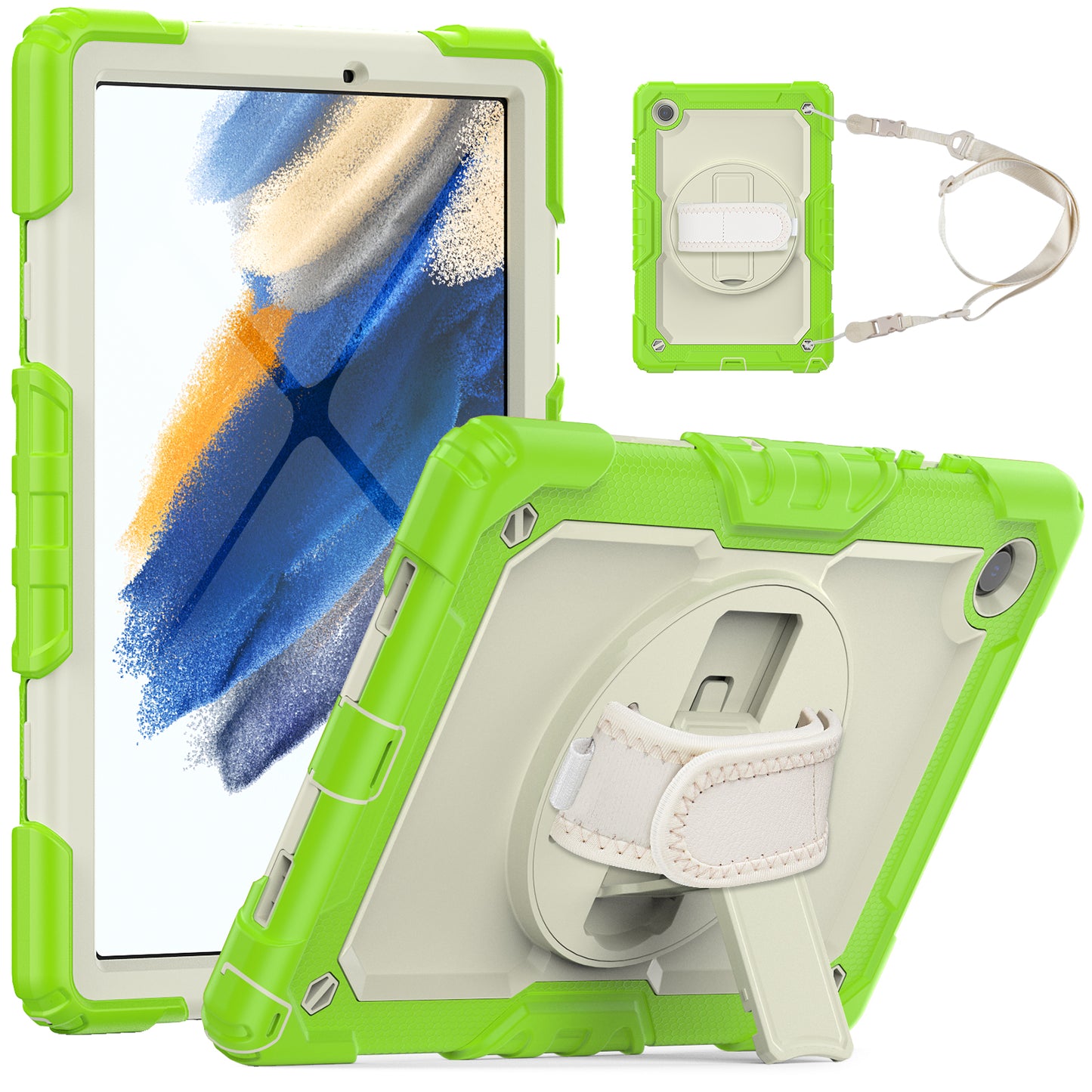 Tough Strap Galaxy Tab A8 Shockproof Case Multi-functional Built-in Screen Protector