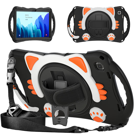 Musang King Galaxy Tab A7 Silicone Case Kids Safe Hand Holder Shoulder Strap Stand