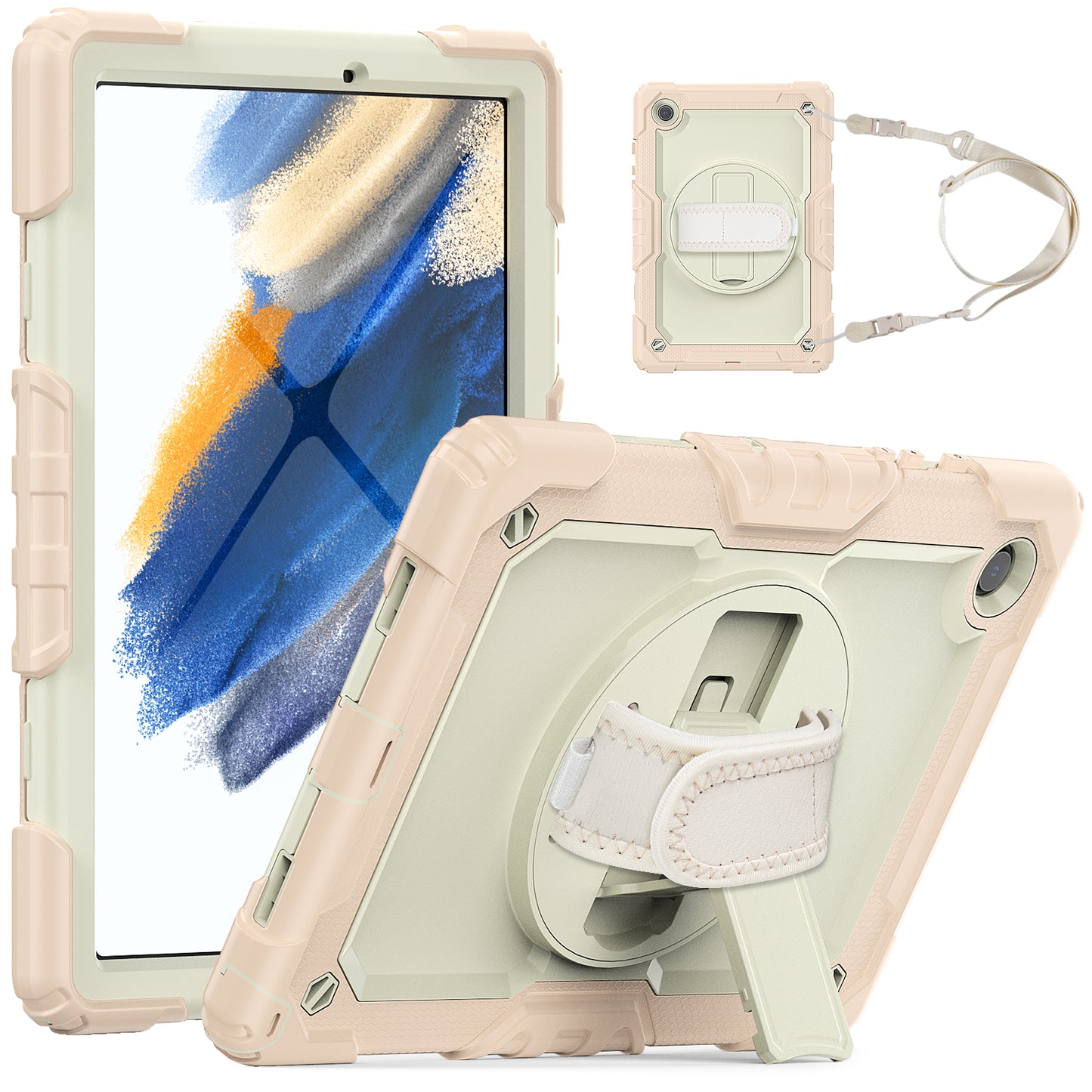 Tough Strap Galaxy Tab A8 Shockproof Case Multi-functional Built-in Screen Protector