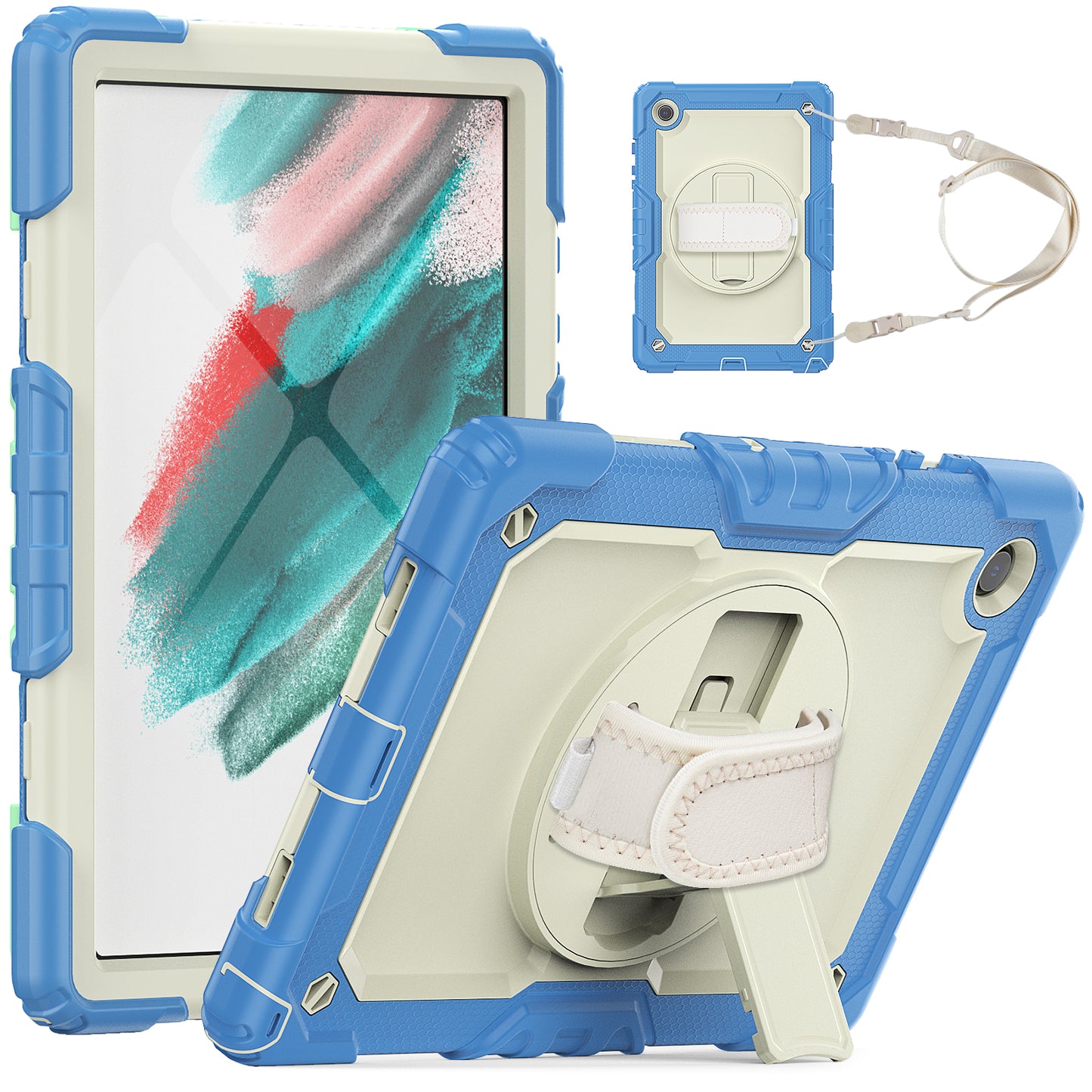 Tough Strap Galaxy Tab A8 Shockproof Case Multi-functional Built-in Screen Protector