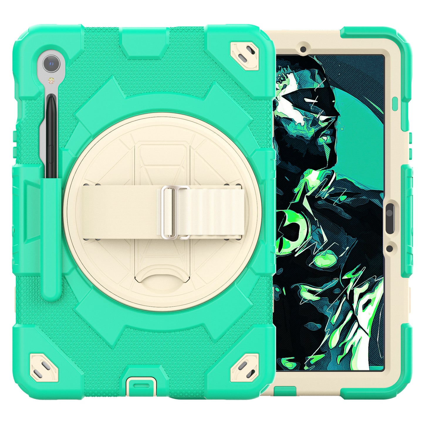 Spider Strap Galaxy Tab S8 Shockproof Case 360 Rotatable Adjustable Hand Holder