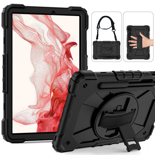Rugged Rotating Galaxy Tab S8 Shockproof Case Shoulder Strap Hand Holder