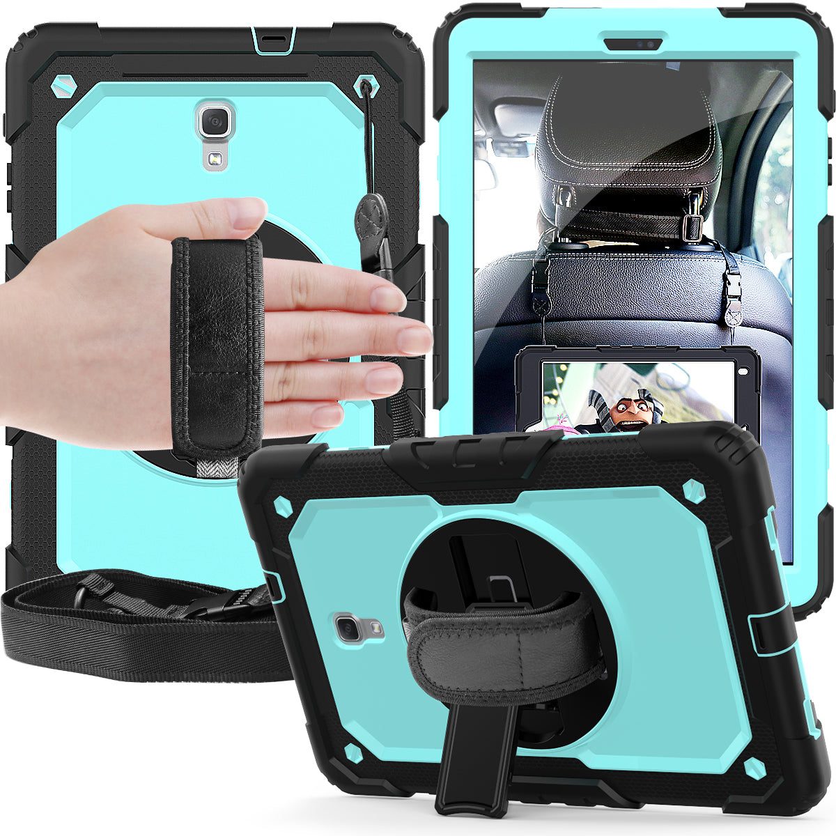 Tough Strap Galaxy Tab A 10.5 Shockproof Case Built-in Screen Protector