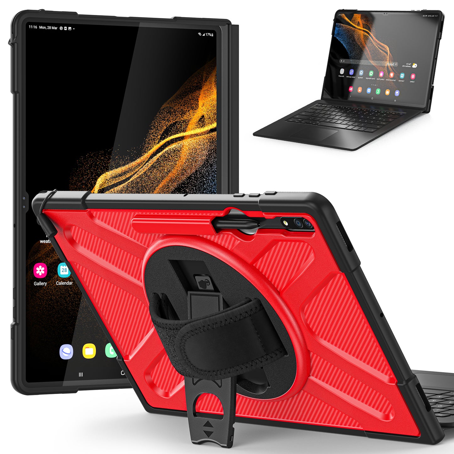 Jacket Beer Galaxy Tab S8 Ultra Case Light Textur Multi Angle Protection Stable Stand