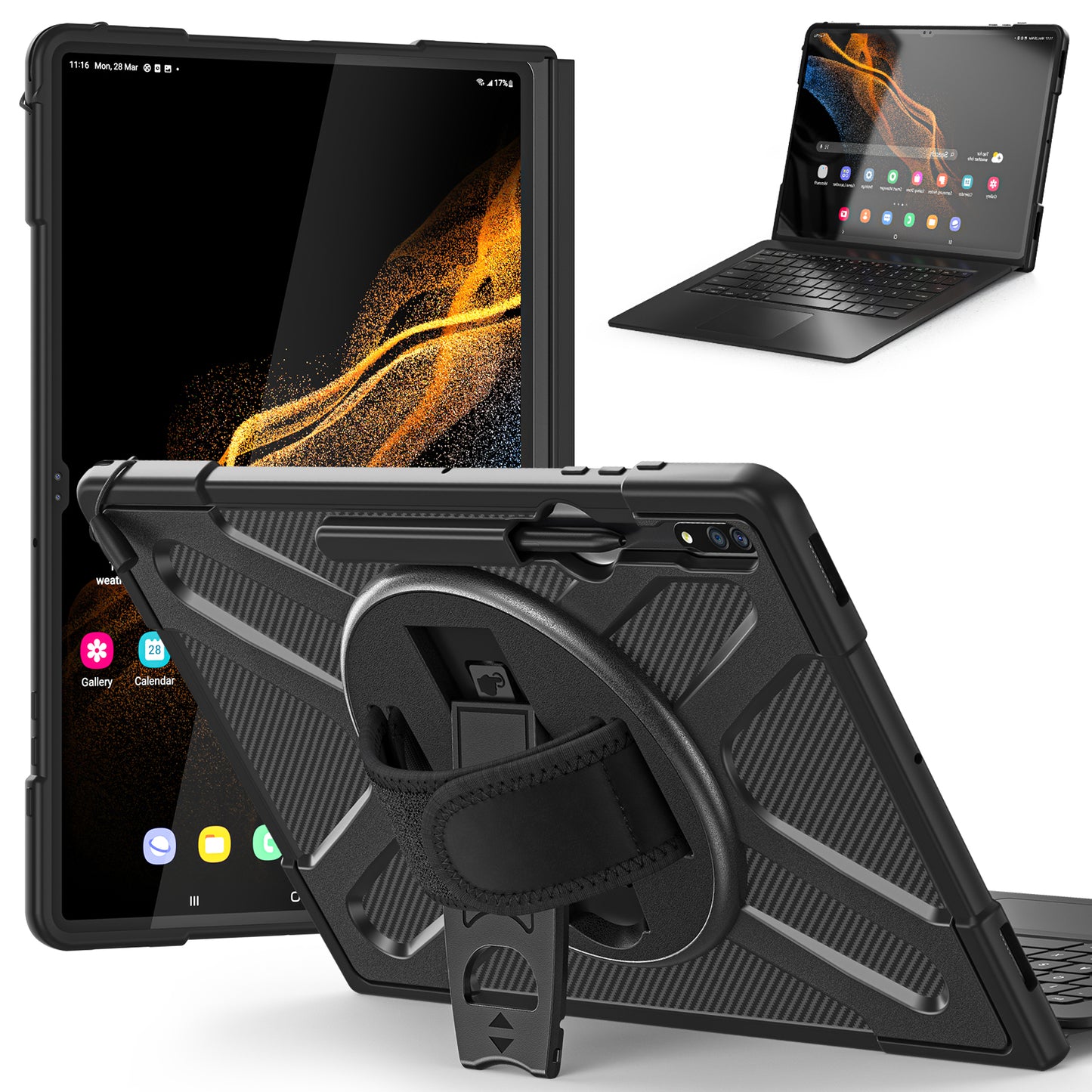 Jacket Beer Galaxy Tab S8 Ultra Case Light Textur Multi Angle Protection Stable Stand