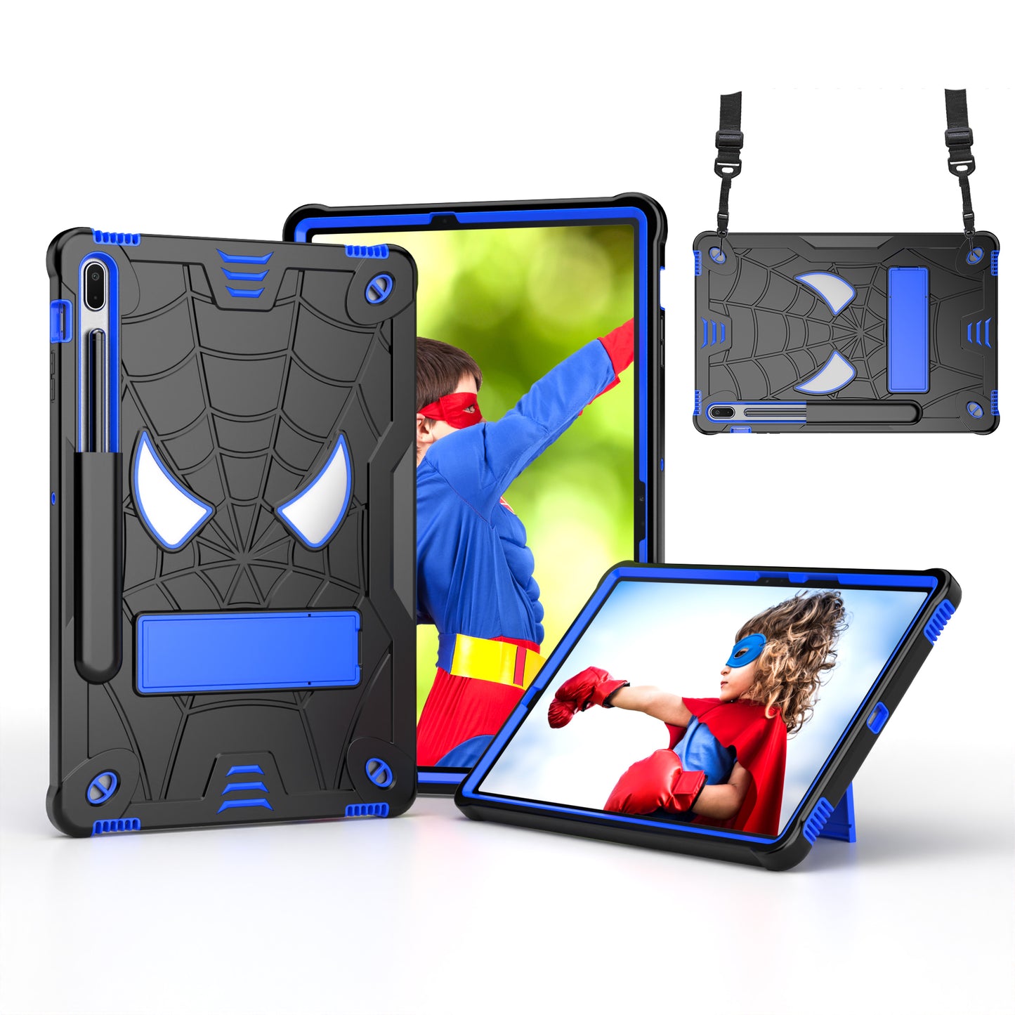 Spider-Man Galaxy Tab S8+ Shockproof Case Rugged Detachable Shoulder Strap