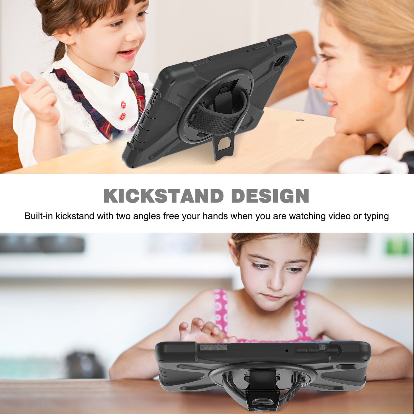 Pirate King Galaxy Tab A7 Lite Case 360 Rotating Stand Hand Holder Shoulder Strap