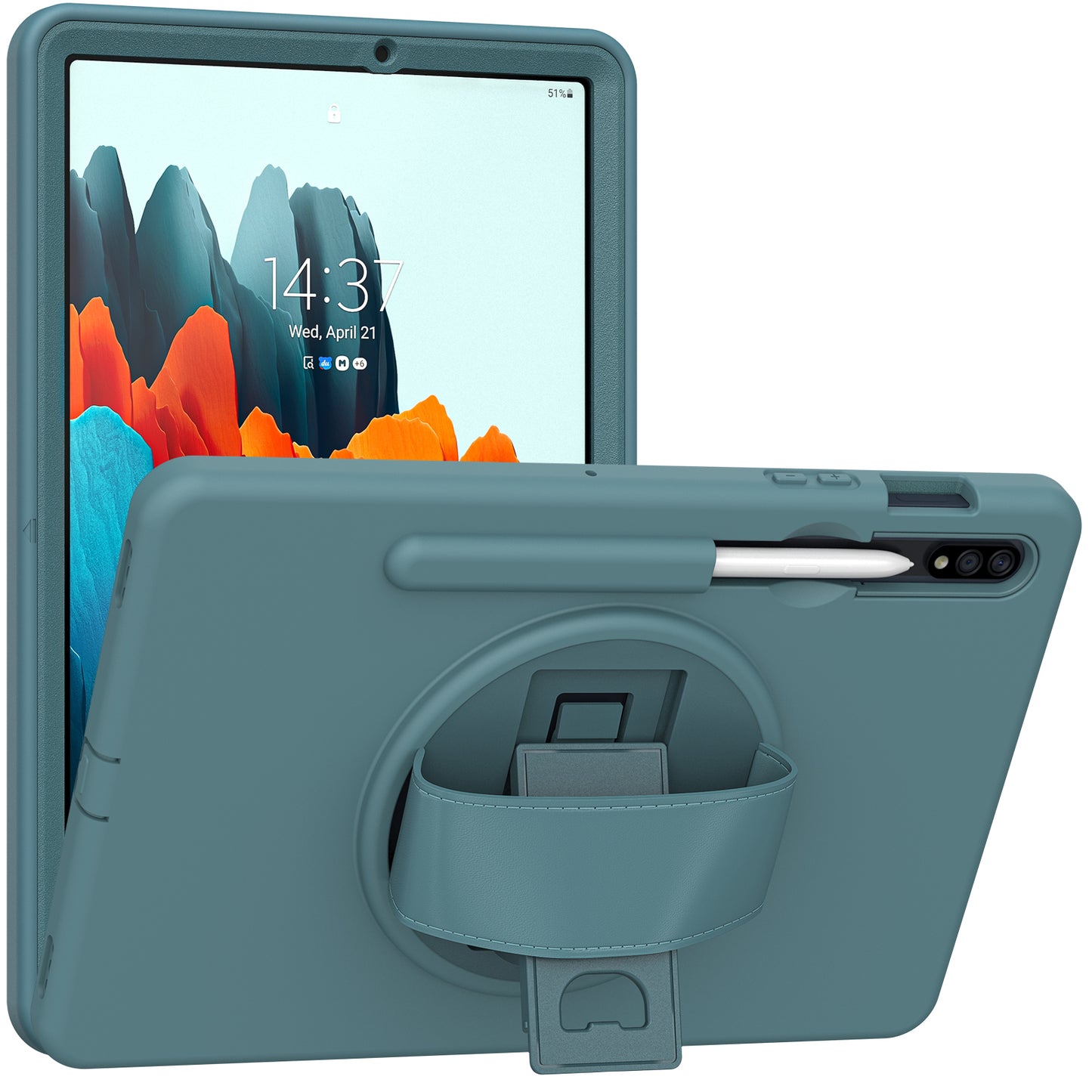 Spider-Man Galaxy Tab S8 Case Genuine Leather 360 Hand Holder Shock Absorption