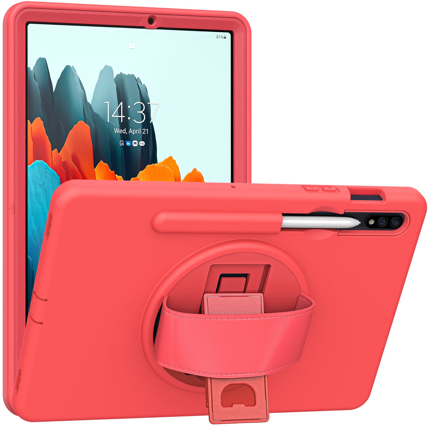 Spider-Man Galaxy Tab S8 Case Genuine Leather 360 Hand Holder Shock Absorption