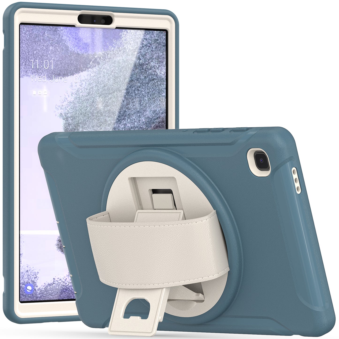 Spider Man Galaxy Tab A7 Lite Case Genuine Leather Hand Strap Combo Rotating Stand