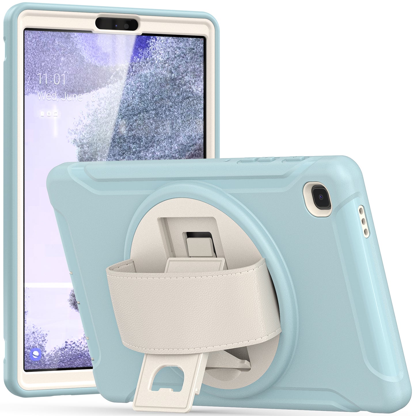 Spider Man Galaxy Tab A7 Lite Case Genuine Leather Hand Strap Combo Rotating Stand