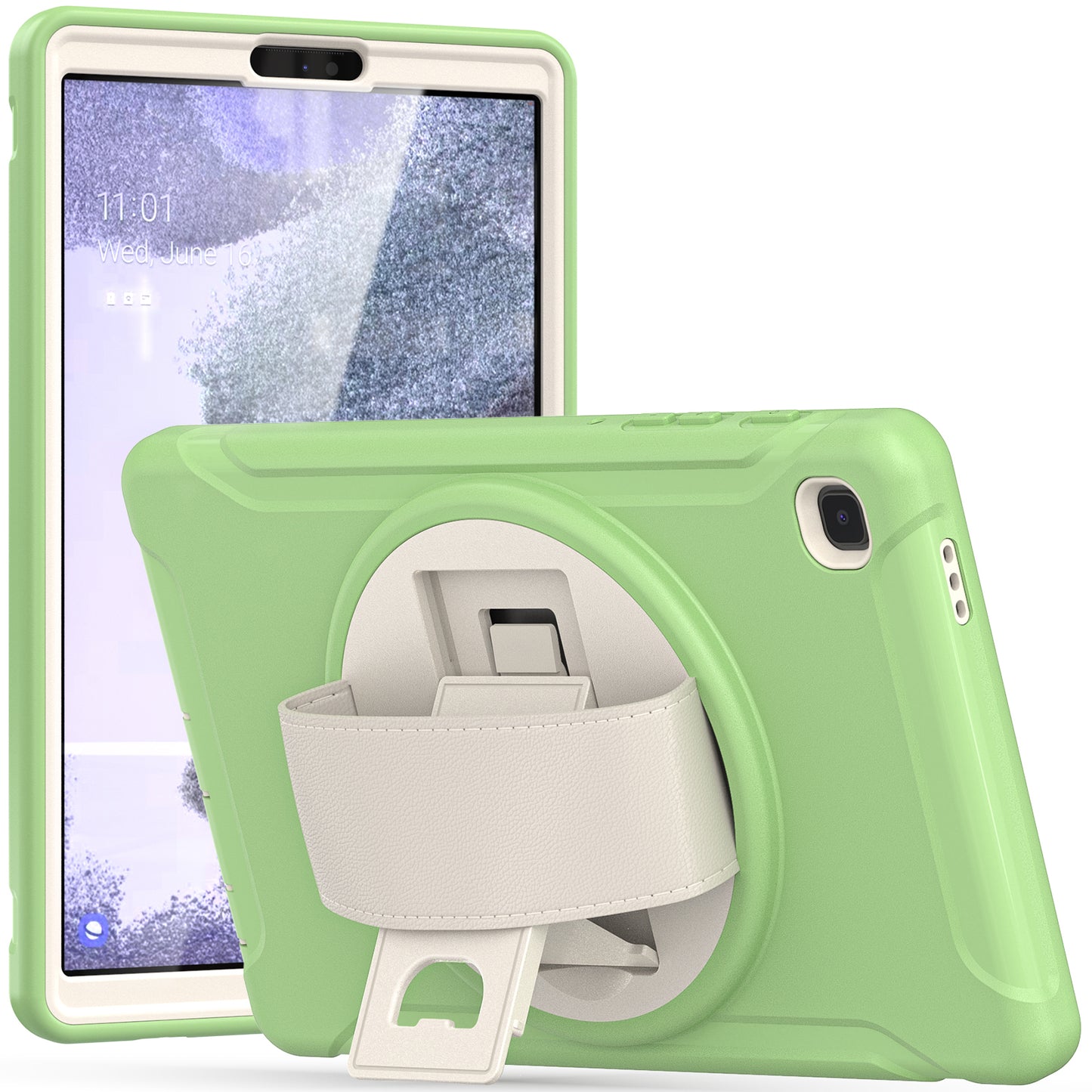 Spider Man Galaxy Tab A7 Lite Case Genuine Leather Hand Strap Combo Rotating Stand