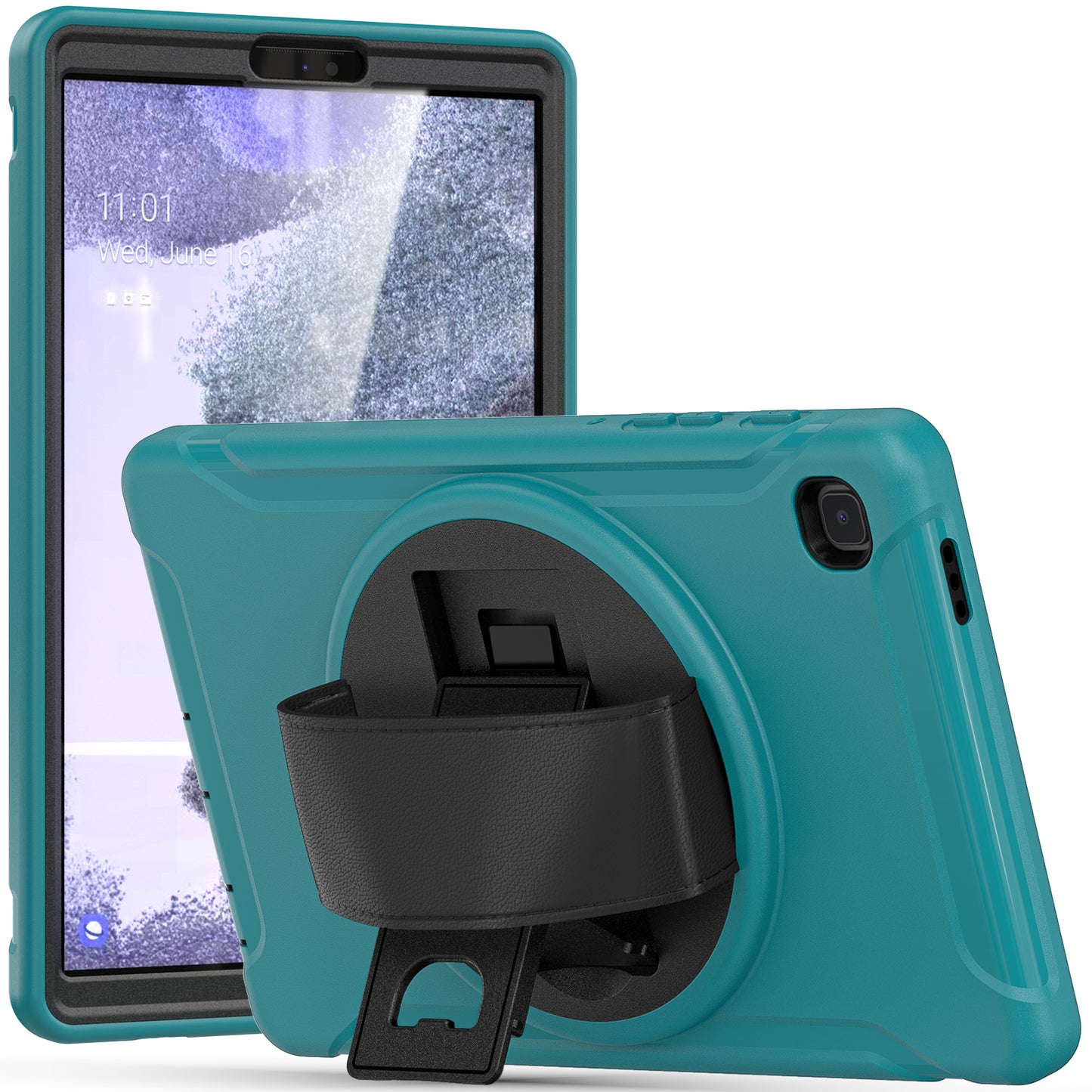 Spider Man Galaxy Tab A7 Lite Case Genuine Leather Hand Strap Combo Rotating Stand