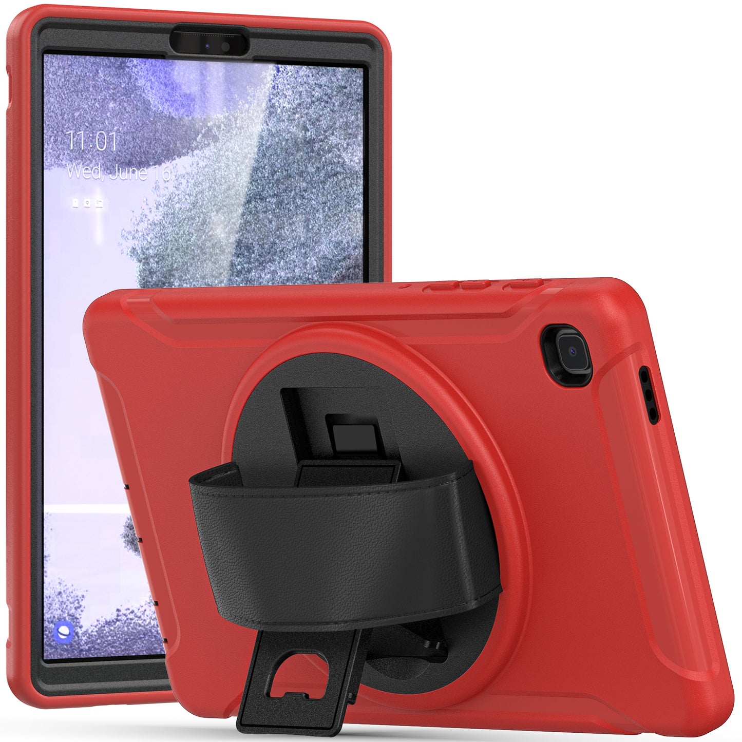 Spider Man Galaxy Tab A7 Lite Case Genuine Leather Hand Strap Combo Rotating Stand