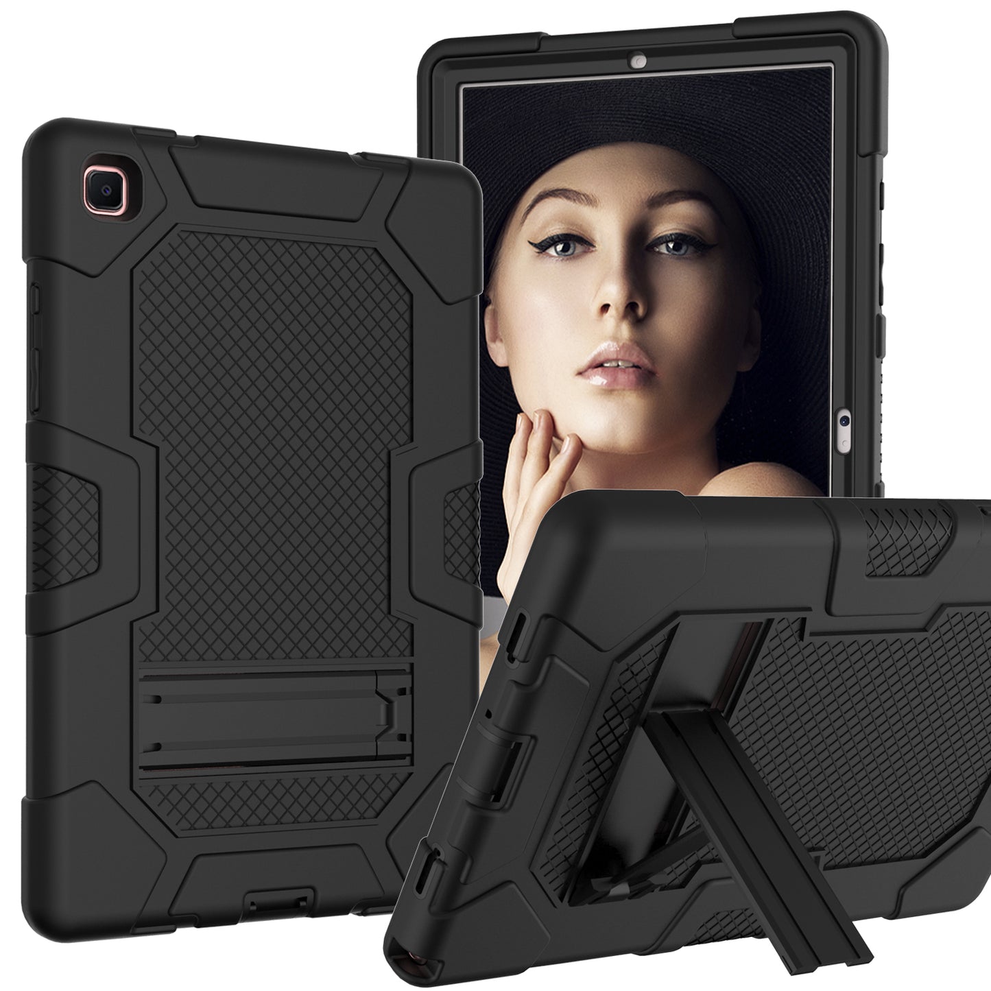 Molandi Contrasting Galaxy Tab A7 Shockproof Case Stand Triple Full Protection
