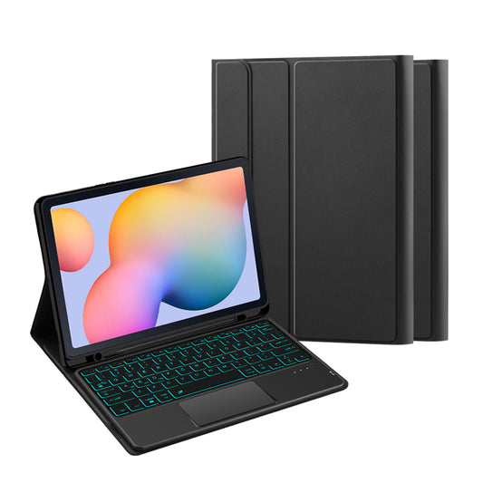 Classical Book Samsung Galaxy Tab S6 Touchpad Keyboard Case with Backlit Stand