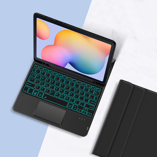 Classical Book Samsung Galaxy Tab S6 Touchpad Keyboard Case with Backlit Stand