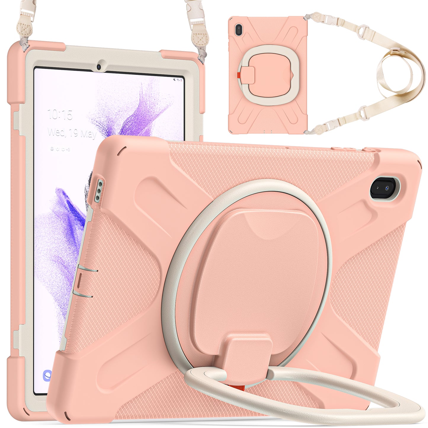 Pirate Box Galaxy Tab S8+ Case Hook Stand Rotating with Hand Holder Shoulder Strap