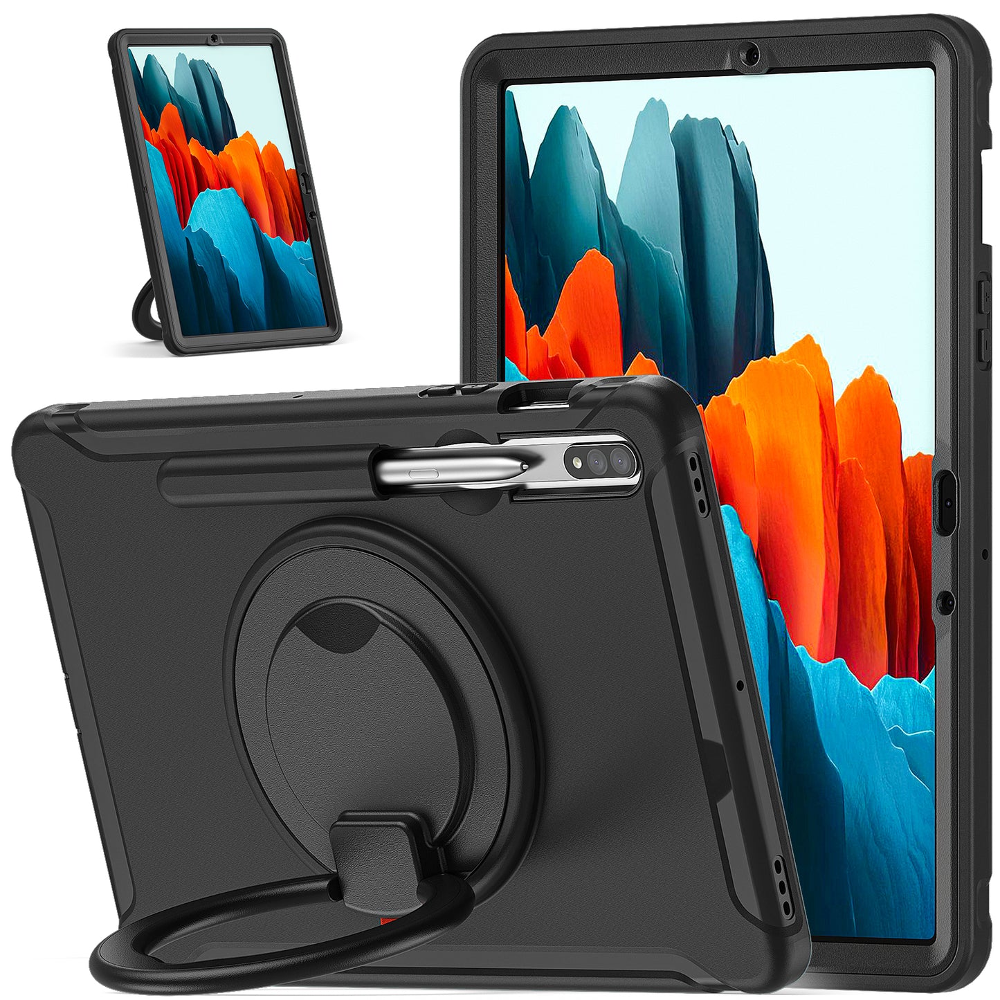 Bull Demon King Galaxy Tab S8 Case 360 Rotatable Folding Handle Grip Triple