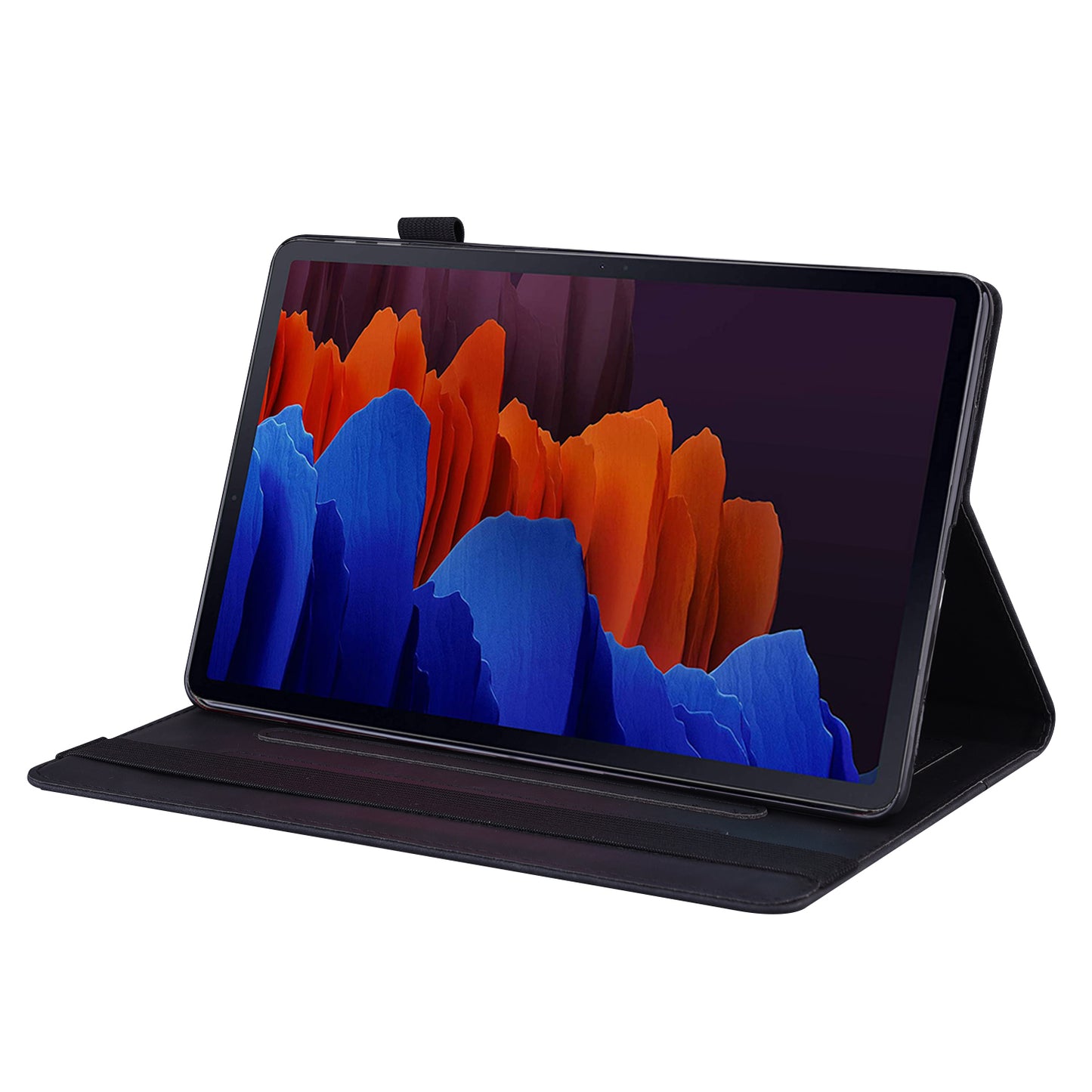 Business Stitching Galaxy Tab S6 Lite Leather Case Homochromatic Retro Wallet Stand