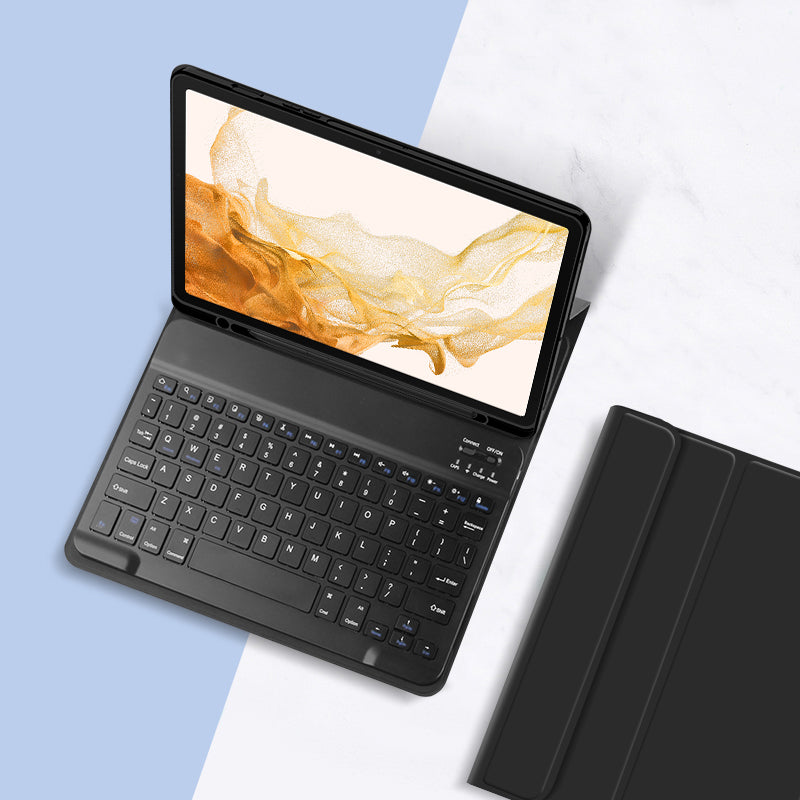 Classical Book Samsung Galaxy Tab S8 Keyboard Case Stand Magnetic Detachable